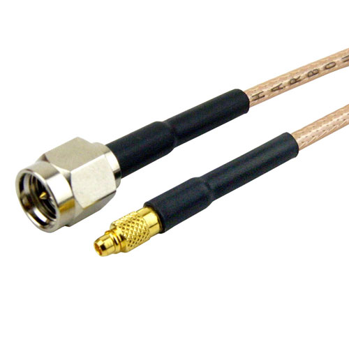 SMA Male to MMCX Male Cable RG-316 Coax in 6 Inch Fairview Microwave SCB18840-06