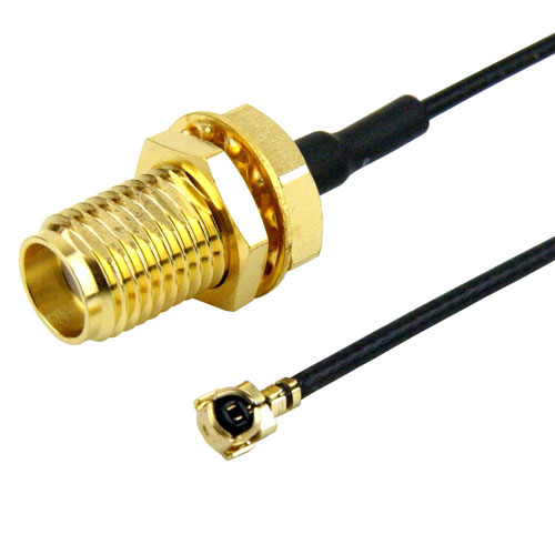 RA UMCX Male to SMA Female Bulkhead Cable .0118 Coax Fairview Microwave SCC0205A