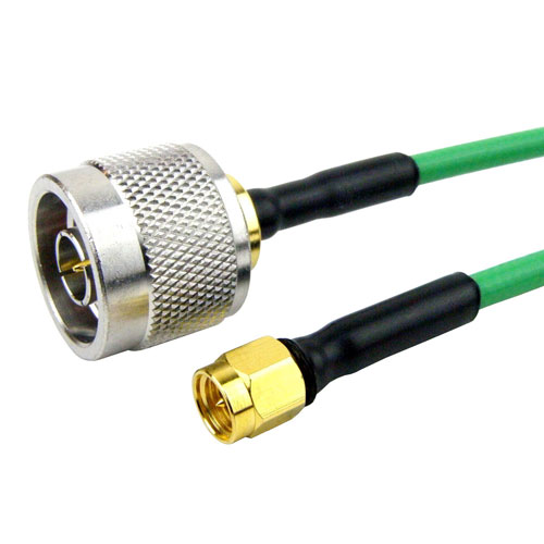 N Male to SMA Male Cable HF-141 Coax in 36 Inch Fairview Microwave SCF29141-36