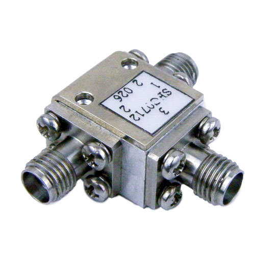 Circulator SMA Female With 18 dB Isolation From 7 GHz to 12.4 GHz Rated to 10 Watts Fairview Microwave SFC0712