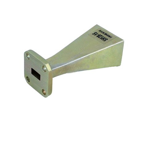 Standard Gain Horn Waveguide Antenna, WR-28, 26.5 GHz to 40 GHz, UG-599/U Square Cover Flange, 15 dBi Nominal Gain Fairview Microwave SH128-15