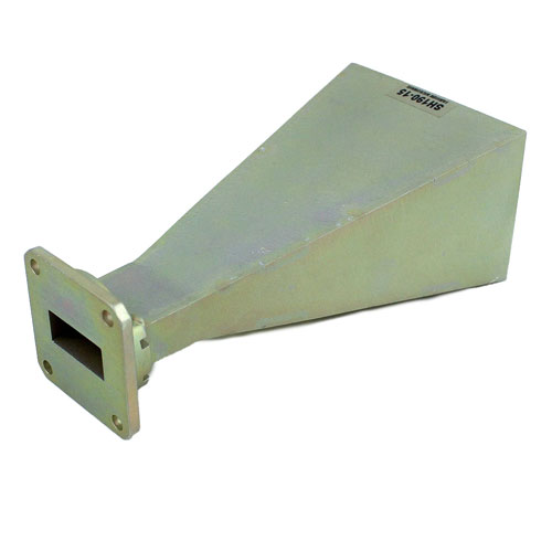 Standard Gain Horn Waveguide Antenna, WR-90, 8.2 GHz to 12.4 GHz, UG-135/U Square Cover Flange, 15 dBi Nominal Gain Fairview Microwave SH190-15