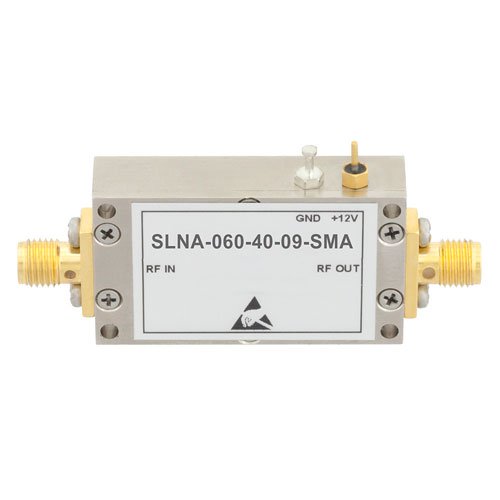 0.9 dB NF Low Noise Amplifier Operating From 2 GHz to 6 GHz with 40 dB Gain, 14 dBm P1dB and SMA Fairview Microwave SLNA-060-40-09-SMA