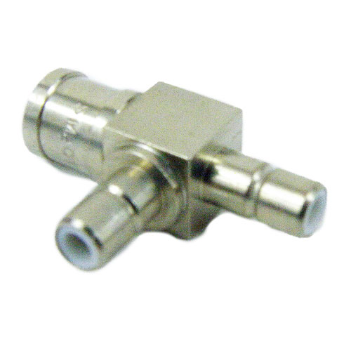 SMB T Adapter Plug-Jack-Jack, Nickel Plated Brass Body, High Temp, 1.2 VSWR Fairview Microwave SM2011