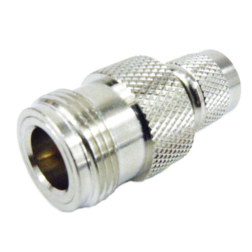 N Female (Jack) to Mini UHF Male (Plug) Adapter, Nickel Plated Brass Body Fairview Microwave SM2152