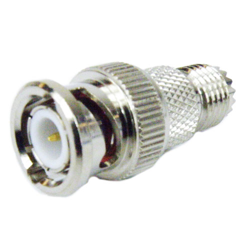 Mini UHF Female (Jack) to BNC Male (Plug) Adapter, Nickel Plated Brass Body Fairview Microwave SM2233