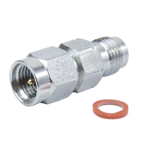 3.5mm Male (Plug) to 2.4mm Female (Jack) Adapter, Passivated Stainless Steel Body, 1.15 VSWR Fairview Microwave SM3072