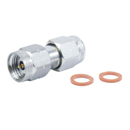 3.5mm Male (Plug) to 2.4mm Male (Plug) Adapter, Passivated Stainless Steel Body, 1.15 VSWR Fairview Microwave SM3077