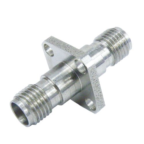 2.92mm Female (Jack) to 2.92mm Female (Jack) 4 Hole Flange Adapter, Passivated Stainless Steel Body, 1.3 VSWR Fairview Microwave SM3227