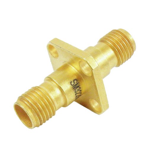 2.92mm Female (Jack) to 2.92mm Female (Jack) 4 Hole Flange Adapter, Gold Plated Stainless Steel Body Fairview Microwave SM3229