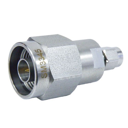 Precision 3.5mm Male (Plug) to N Male (Plug) Adapter, Passivated Stainless Steel Body, 1.15 VSWR Fairview Microwave SM3345