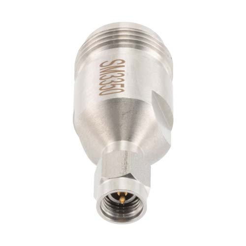 Precision 3.5mm Male (Plug) to N Female (Jack) Adapter, Passivated Stainless Steel Body, 1.15 VSWR Fairview Microwave SM3350