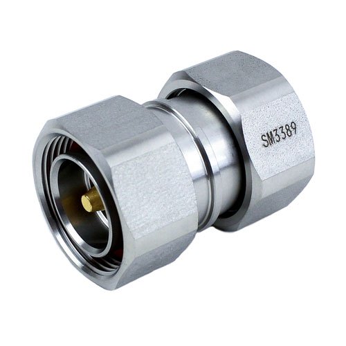 7/16 DIN Male (Plug) to 7/16 DIN Male (Plug) Adapter, Tri-Metal Plated Brass Body, 1.15 VSWR Fairview Microwave SM3389