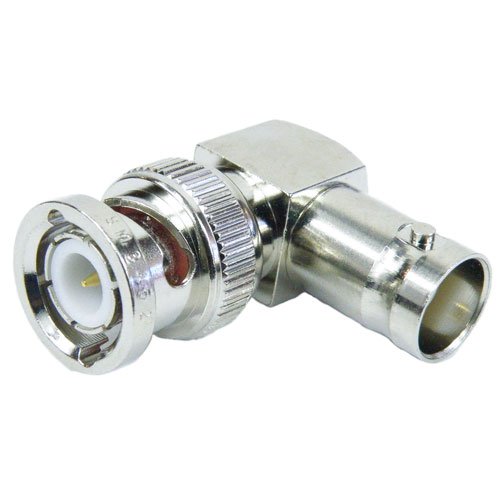 RA BNC Male (plug) to BNC Female (Jack) Adapter, Nickel Plated Brass Body, 1.2 VSWR Fairview Microwave SM3452