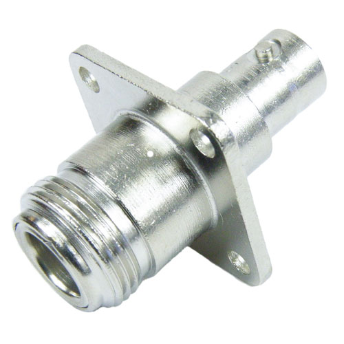 4 Hole Flange N Female (Jack) to BNC Female (Jack) Adapter, High Temp, 1.2 VSWR Fairview Microwave SM3503