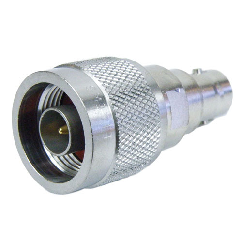 N Male (Plug) to BNC Female (Jack) Adapter, Passivated Stainless Steel Body, High Temp, 1.2 VSWR Fairview Microwave SM3511