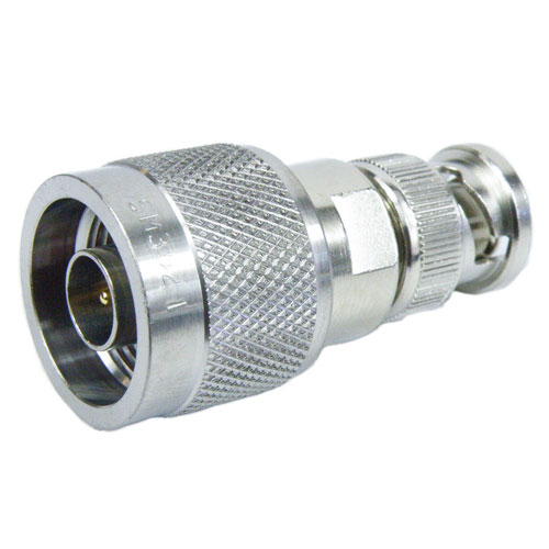 N Male (Plug) to BNC Male (Plug) Adapter, Passivated Stainless Steel Body, High Temp, 1.2 VSWR Fairview Microwave SM3521