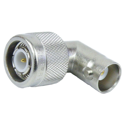 RA TNC Male (Plug) to BNC Female (Jack) Adapter, Nickel Plated Brass Body, High Temp, 1.25 VSWR Fairview Microwave SM3553