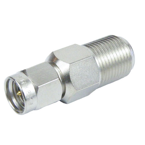 50 Ohm SMA Male (Plug) to 75 Ohm F Female (Jack) Adapter, Nickle Plated Brass Body, High Temp Fairview Microwave SM3821