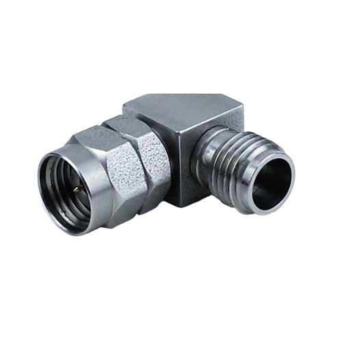 RA 1.85mm Male (Plug) to 2.4mm Female (Jack) Adapter, Passivated Stainless Steel Body, 1.4 VSWR Fairview Microwave SM3843