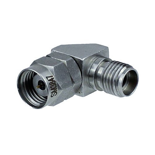 RA 1.85mm Male (Plug) to 2.92mm Female (Jack) Adapter, Passivated Stainless Steel Body, 1.3 VSWR Fairview Microwave SM3847