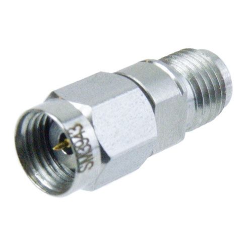 2.4mm Female (Jack) to 1.85mm Male (Plug) Adapter, Passivated Stainless Steel Body, 1.3 VSWR Fairview Microwave SM3943