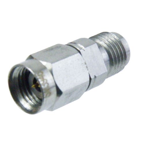 2.4mm Male (Plug) to 1.85mm Female (Jack) Adapter, Passivated Stainless Steel Body, 1.3 VSWR Fairview Microwave SM3946