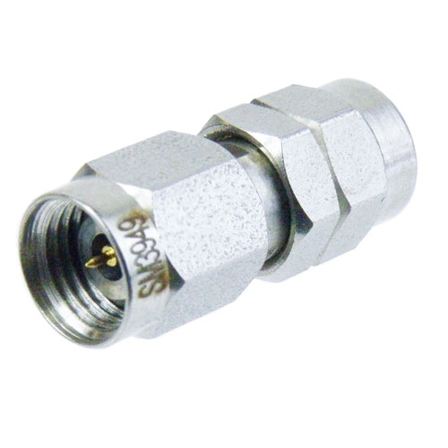 2.4mm Male (Plug) to 1.85mm Male (Plug) Adapter, Passivated Stainless Steel Body, 1.3 VSWR Fairview Microwave SM3949