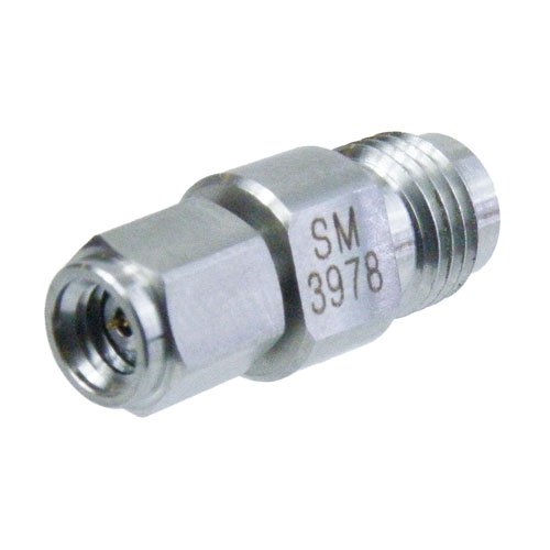 1.85mm Female (Jack) to 1.0mm Male (plug) Adapter, Passivated Stainless Steel Body, High Temp, 1.35 VSWR Fairview Microwave SM3978