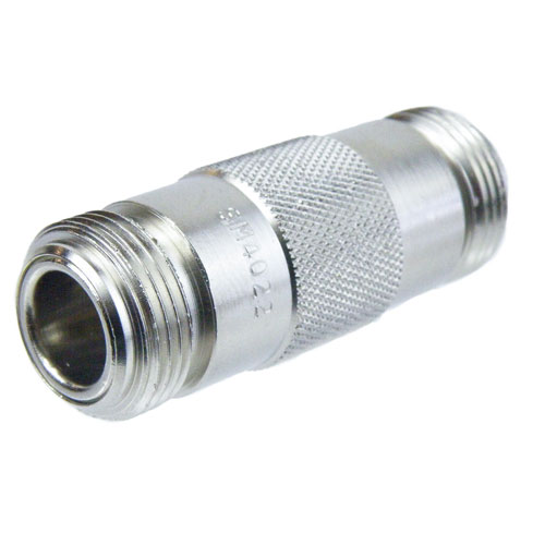 N Female (Jack) to N Female (Jack) Adapter, Nickel Plated Brass Body, High Temp, 1.25 VSWR Fairview Microwave SM4022