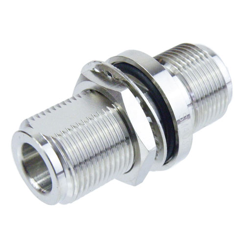 N Female (Jack) to N Female (Jack) Bulkhead Adapter, Nickel Plated Brass Body, 1.5 VSWR Fairview Microwave SM4030