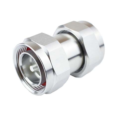 7/16 DIN Male (plug) to 7/16 DIN Male (plug) Adapter IP67 Mated, Silver Plated Brass Body, 1.2 VSWR Fairview Microwave SM4400