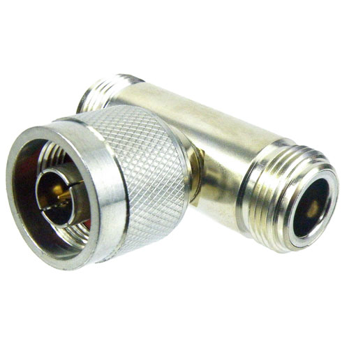 N T Adapter Female (Jack) Male (Plug) Female (Jack), Tri-Metal Plated Brass Body, High Temp Fairview Microwave SM4575