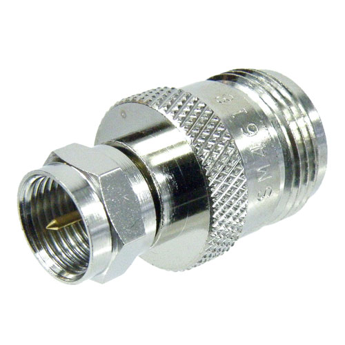 75 Ohm N Female (Jack) to F Male (Plug) Adapter, 1.3 VSWR Fairview Microwave SM4618