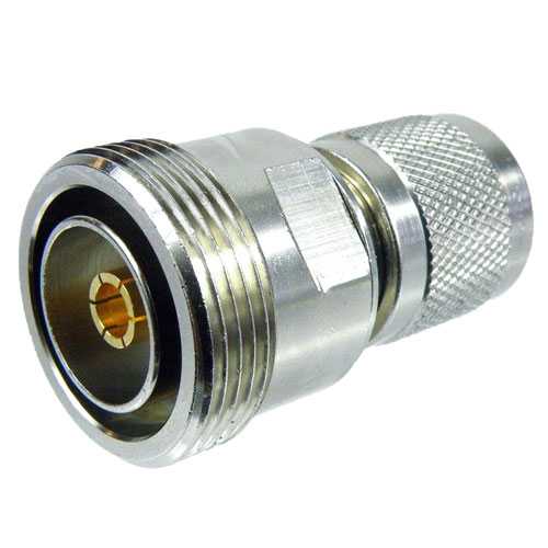 7/16 DIN Female (Jack) to HN Male (Plug) Adapter, Nickel Plated Brass Body, High Temp, 1.5 VSWR Fairview Microwave SM4643