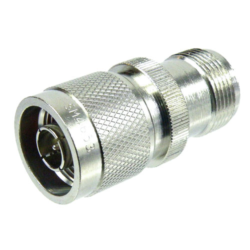 N Male (Plug) to SC Female (Jack) Adapter, Nickel Plated Brass Body, High Temp, 1.25 VSWR Fairview Microwave SM4653