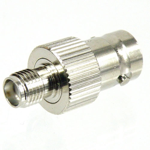 SMA Female (Jack) to BNC Female (Jack) Adapter, Nickel Plated Brass Body, High Temp, 1.3 VSWR Fairview Microwave SM4709