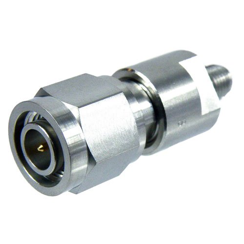 SMA Female (Jack) to TNC Male (Plug) Adapter, Passivated Stainless Steel Body, 1.5 VSWR Fairview Microwave SM4736