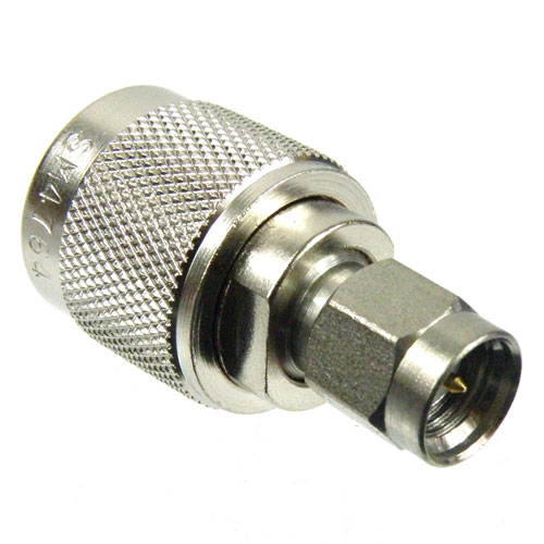 SMA Male (Plug) to TNC Male (Plug) Adapter, Passivated Stainless Steel Body, High Temp, 1.2 VSWR Fairview Microwave SM4764