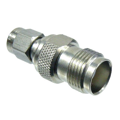 SMA Male (Plug) to TNC Female (Jack) Adapter, Passivated Stainless Steel Body, High Temp, 1.2 VSWR Fairview Microwave SM4773