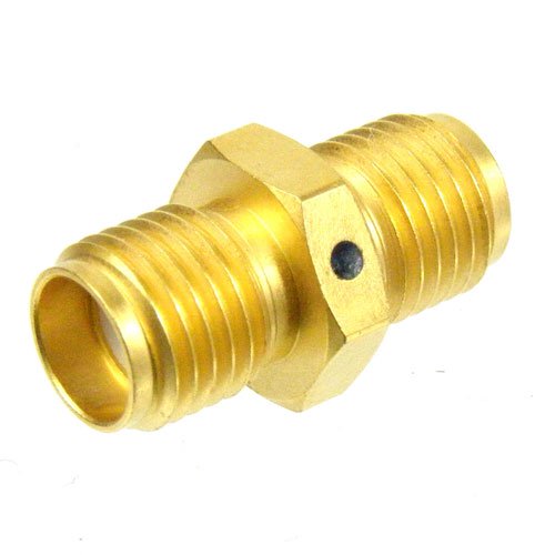 SMA Female (Jack) to SMA Female (Jack) Adapter, Gold Plated Stainless Steel Body, High Temp, 1.3 VSWR Fairview Microwave SM4948