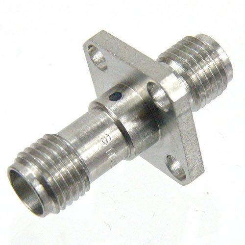 SMA Female (Jack) to SMA Female (Jack) 4 Hole Flange Adapter, Passivated Stainless Steel Body, High Temp, 1.25 VSWR Fairview Microwave SM4959