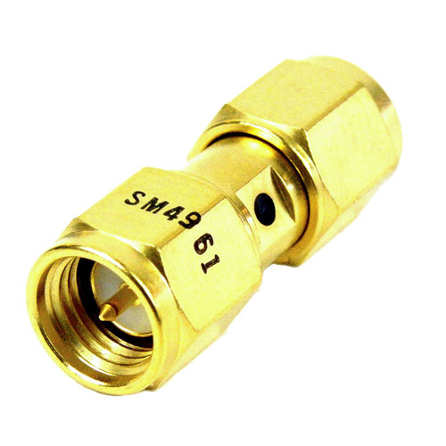 SMA Male (Plug) to SMA Male (Plug) Adapter, Gold Plated Stainless Steel Body, 1.2 VSWR Fairview Microwave SM4961