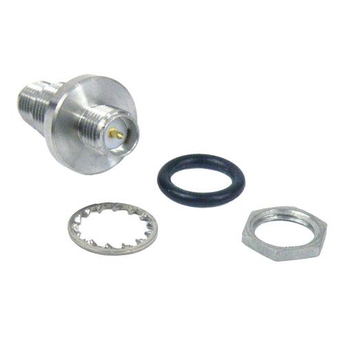 RP SMA Female (Jack) to RP SMA Female (Jack) Bulkhead Adapter, Passivated Stainless Steel Body, 1.25 VSWR Fairview Microwave SM4992