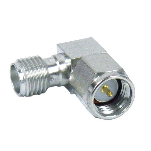 RA SMA Male (Plug) to SMA Female (Jack) Adapter, Passivated Stainless Steel Body, 1.3 VSWR Fairview Microwave SM5265