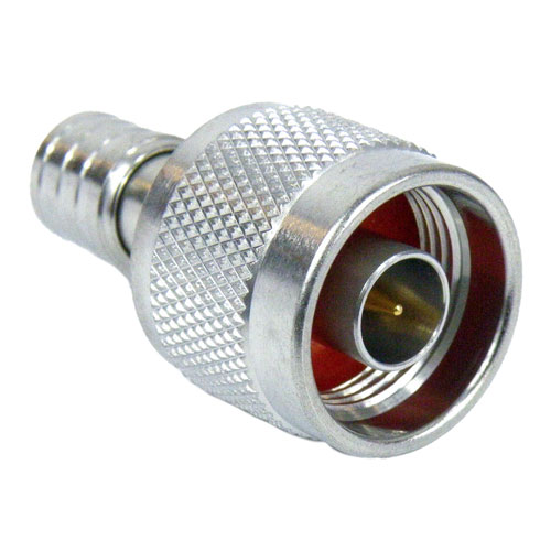 N Male (plug) to QMA Male (plug) Adapter, Tri-Metal Plated Brass Body, 1.2 VSWR Fairview Microwave SM5572