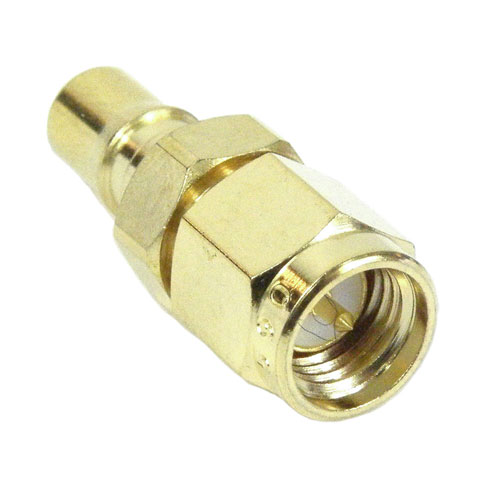 SMA Male (Plug) to QMA Female (Jack) Adapter, Gold Plated Brass Body, 1.15 VSWR Fairview Microwave SM5590