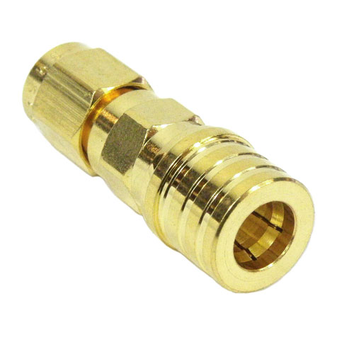 SMA Male (Plug) to QMA Male (Plug) Adapter, Gold Plated Brass Body, 1.15 VSWR Fairview Microwave SM5595