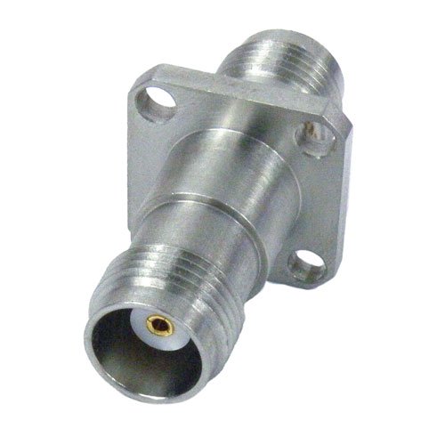 TNC Female (Jack) to TNC Female (Jack) 4 Hole Flange Adapter, Passivated Stainless Steel Body, 1.25 VSWR Fairview Microwave SM5725