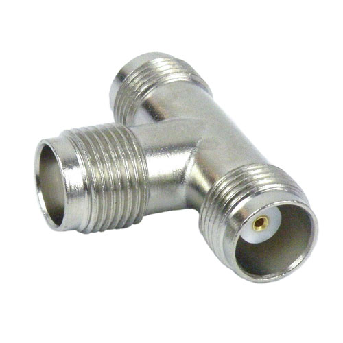 TNC T Adapter Female (Jack)-Female (Jack)-Female (Jack), Nickel Plated Brass Body, High Temp Fairview Microwave SM5747